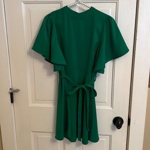 Kelly green fit and flare dress